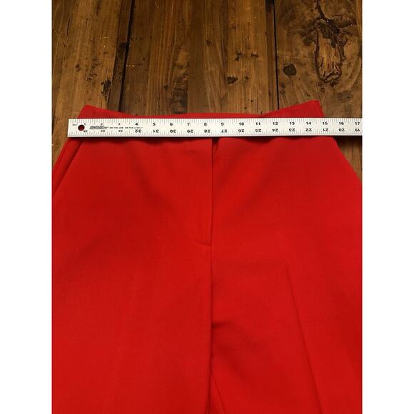 Proenza Schouler Size 6 Red Wool Blend Stretch Wide Leg Pants Pockets Luxury - Picture 12 of 16